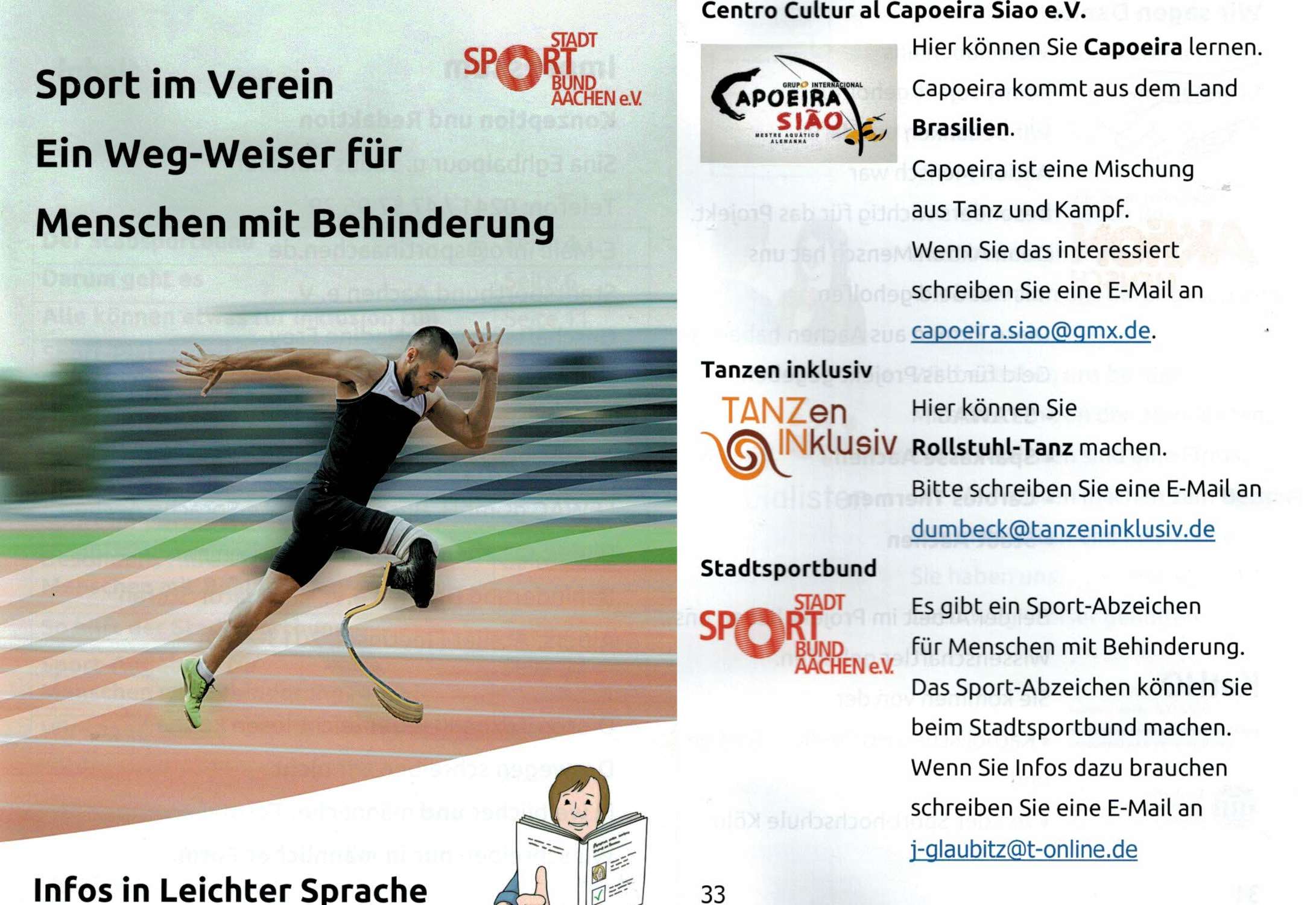 You are currently viewing Weg-Weiser Sport für Menschen mit Behinderung / Aachen