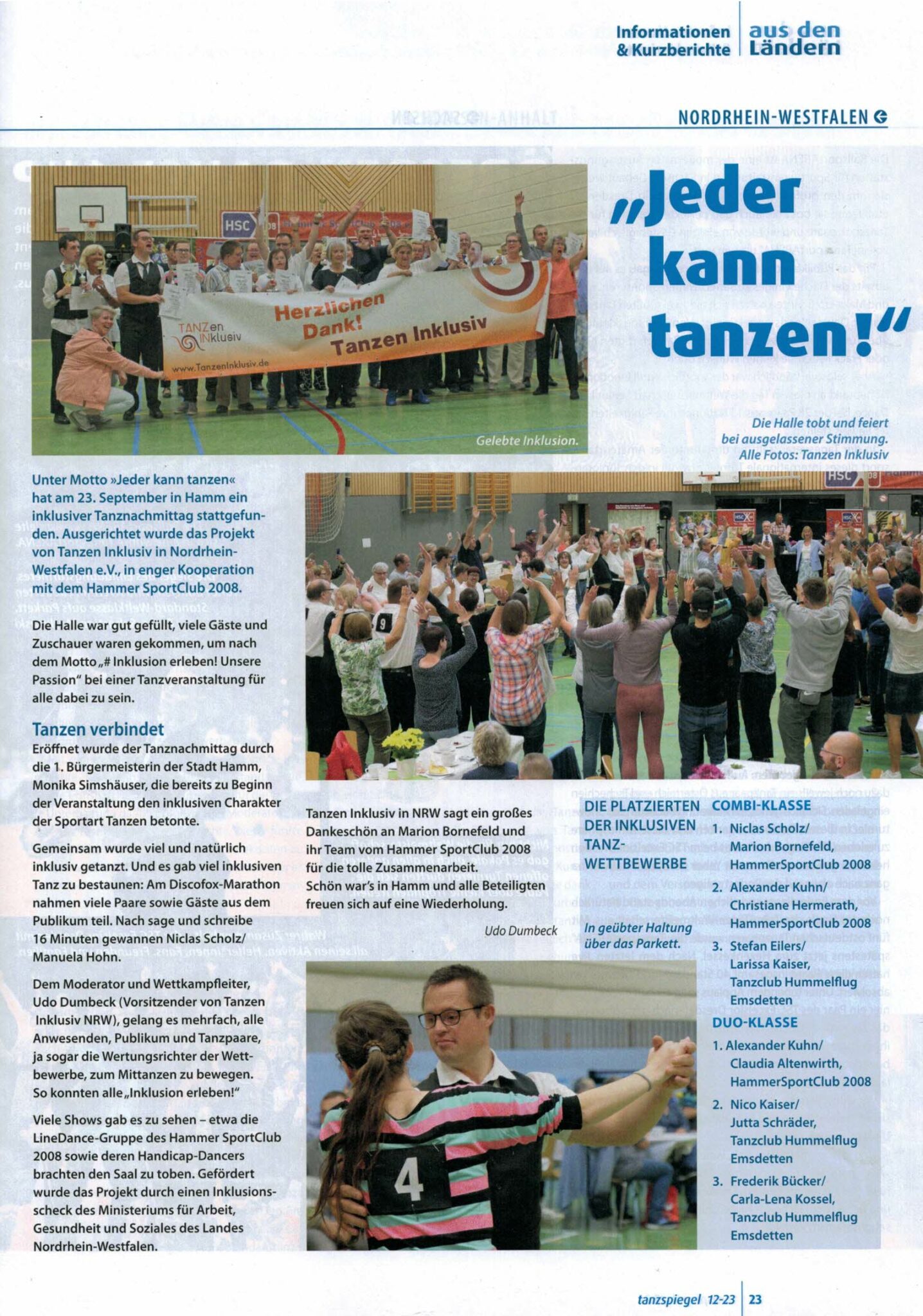 Read more about the article Inklusiver Wettkampf in Hamm – Tanzspiegel berichtet