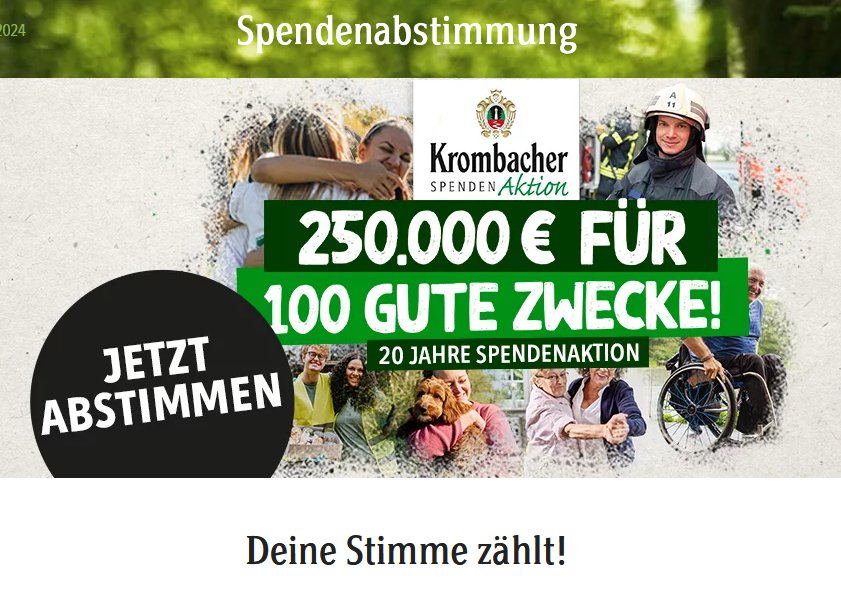 You are currently viewing Krombacher Spendenaktion 2024 – bitte abstimmen
